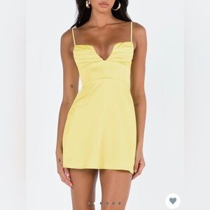 Princess Polly Della Mini Dress Butter Yellow - US size 6